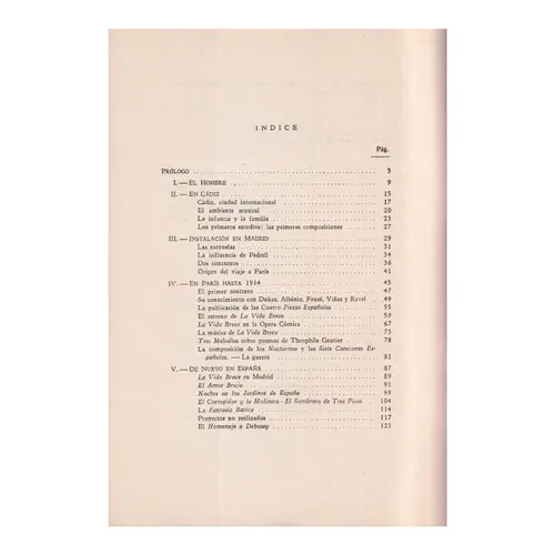 Vida y Obra de Manuel de Falla