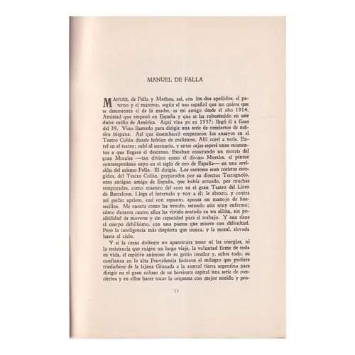 Vida y Obra de Manuel de Falla