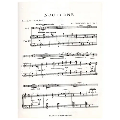 Nocturne in D minor for viola and piano - op. 19 n. 4