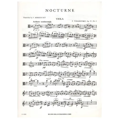 Nocturne in D minor for viola and piano - op. 19 n. 4