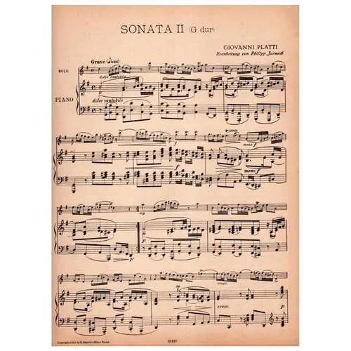 Sonate G Dur Fur Flote und klavier