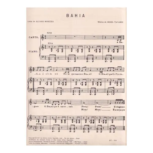 Bahia - canto e piano