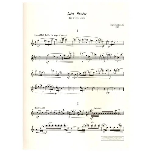 Acht Stucke fur flote allain