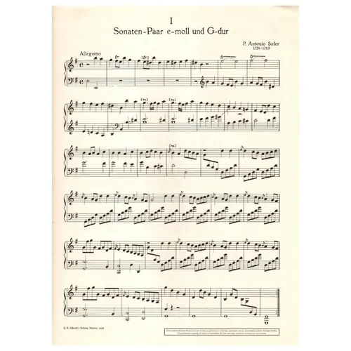 2x2 Sonatas fur tasteninstrumente e moll und G Dur