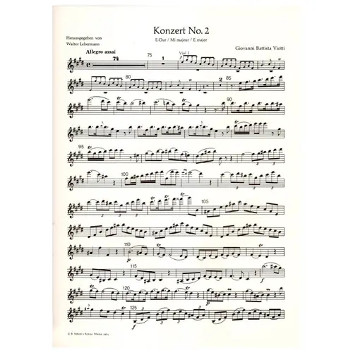 Konzert n. 2 E Dur fur violine und streichorchester