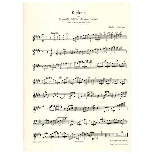 Konzert n. 2 E Dur fur violine und streichorchester