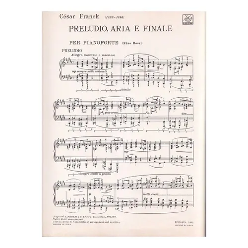 Preludio, Aria e Finale per Pianoforte - Revisão de Nino Rossi