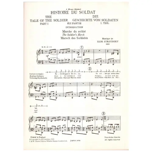 Histoire du Soldat - piano score