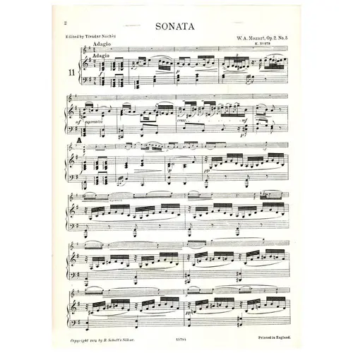 Sonata n. 11 G major KV 379 violino e piano