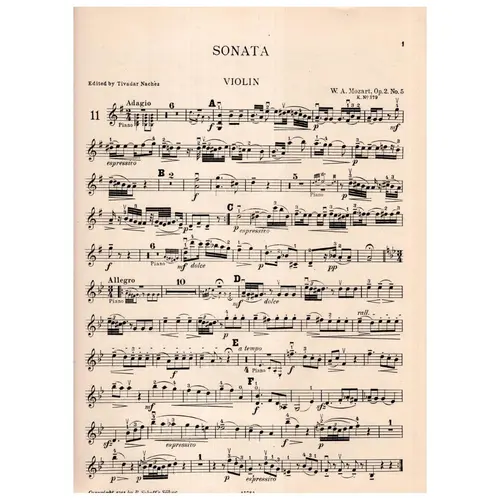 Sonata n. 11 G major KV 379 violino e piano