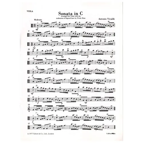 Sonata in C for viola -  Schott viola repertory n.3