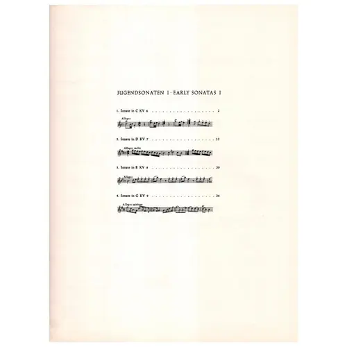 Vier Sonaten fur klavier (cembalo) und violino - Jugendsonaten