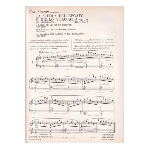 La escuola del legato e dello staccato Op.335