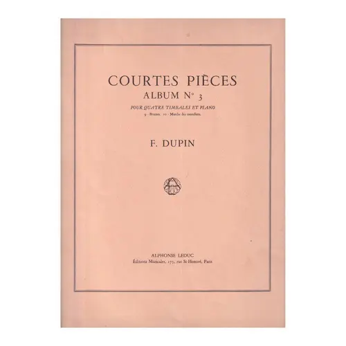 Courtes Pieces - Album N.3 Pour Quatre Timbales et piano