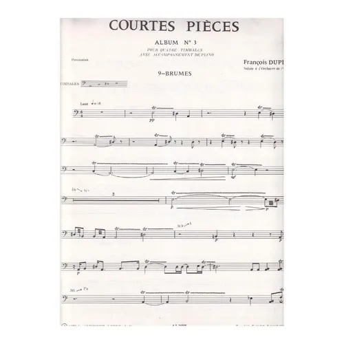 Courtes Pieces - Album N.3 Pour Quatre Timbales et piano