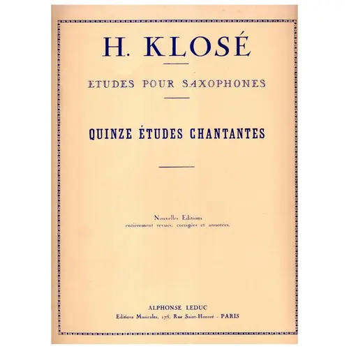Quinze Etudes Chantantes pour saxophones - edição antiga