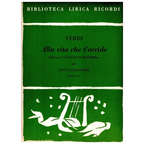 Alla vita che t'arride - baritono - Un ballo in Maschera