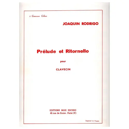 Prelude Et Ritornello Pour Clavecin