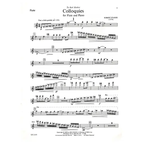 Colloquies for flute and piano
