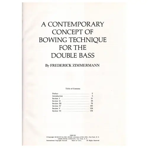A Contemporary  Concept of Bowing Technique for double bass