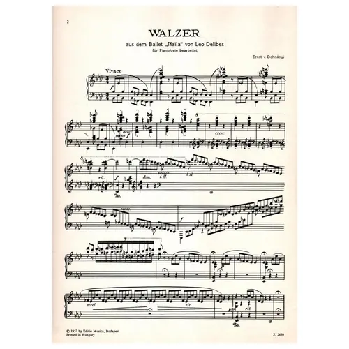 Zwei Walzer aus den balletten, Naila und Coppelia