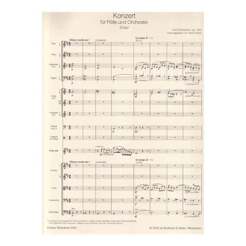 Concerto for flute and orchestra Op.283 - Full Score