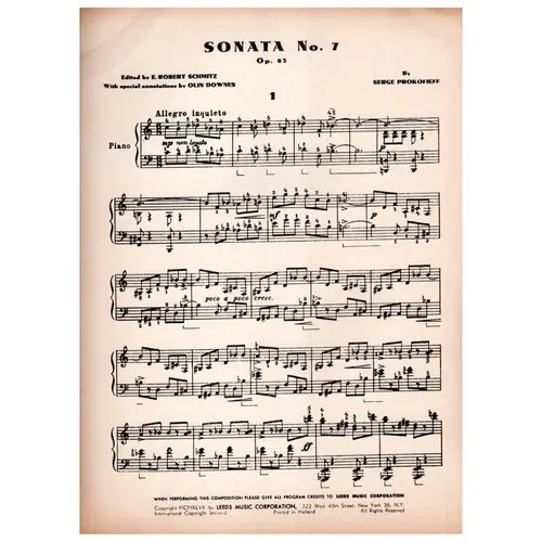 Sonata n. 7 for piano op. 83