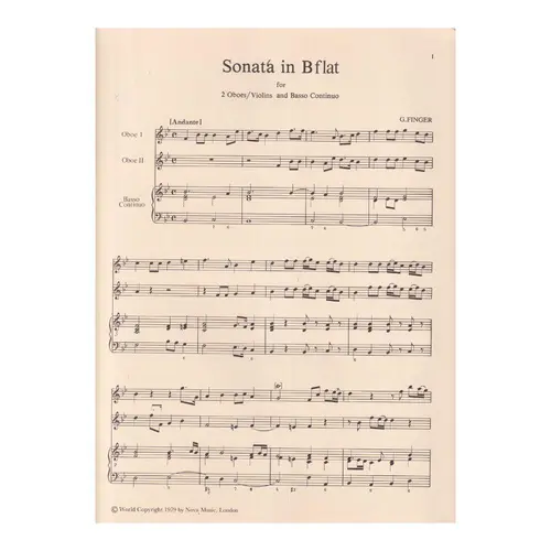 Sonata in B flat for 2 oboes / violins and basso continuo
