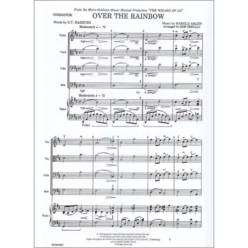 Over The Rainbow (Orchestra De Cordas - Partitura De Regente E Partes)