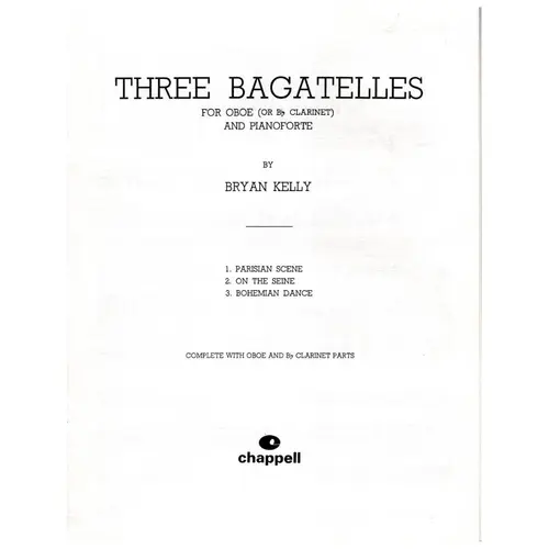 Three Bagatelles for oboe (or Bb Clarinet) and pianoforte