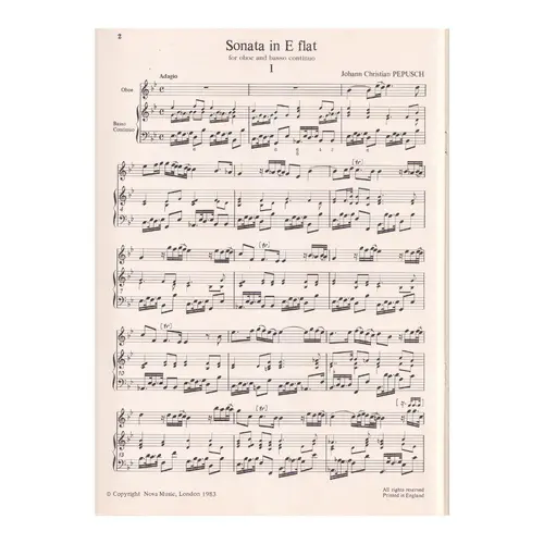 Sonata in E flat for oboe and basso continuo