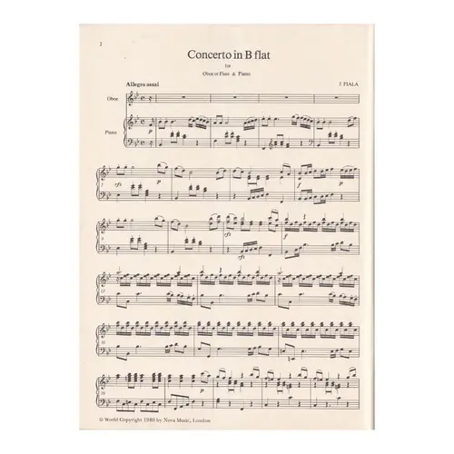 Concerto in B flat for oboe or flute and piano