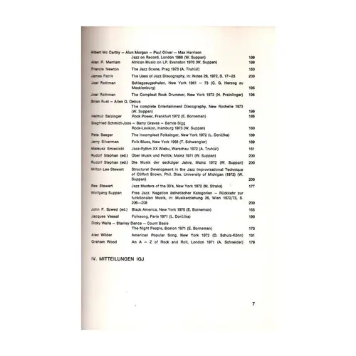 Jazz Forschung / Jazz Research Vol.5