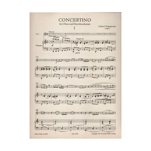 Concertino Fur Oboe und Klavier