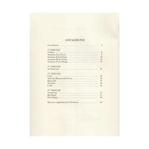 Die Jahrenszeiten  - Op.67 - Ballett In Einem Akt
