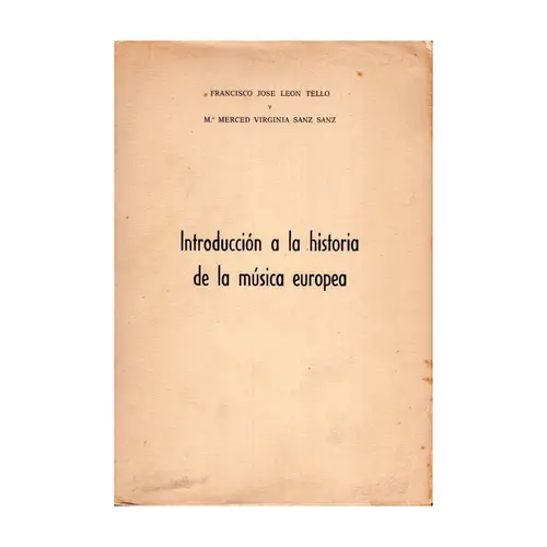 Introduccion a la Historia de la Música Europea