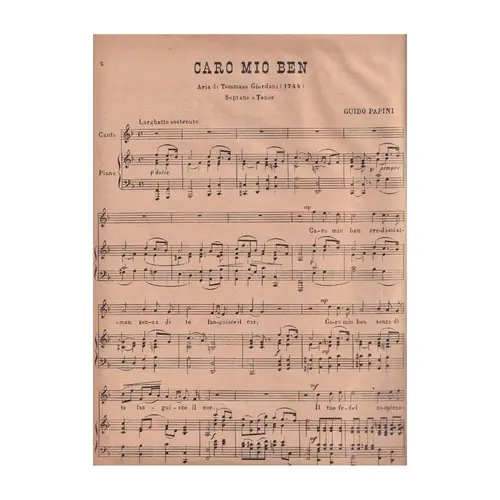 Caro Mio Ben  (Edição Antiga)