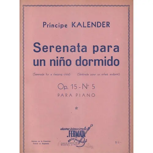 Seren Ata Para Un Nino Dormido - Op.15 N.5  (Edição Antiga)