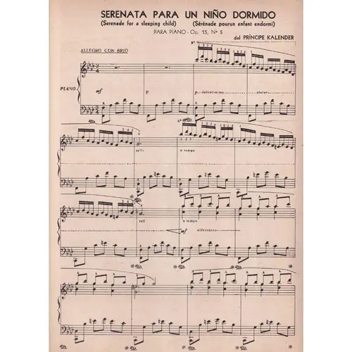 Seren Ata Para Un Nino Dormido - Op.15 N.5  (Edição Antiga)