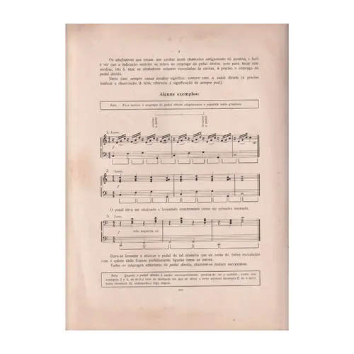 Noções Sobre Os Pedaes Do Piano  (Edição Antiga)