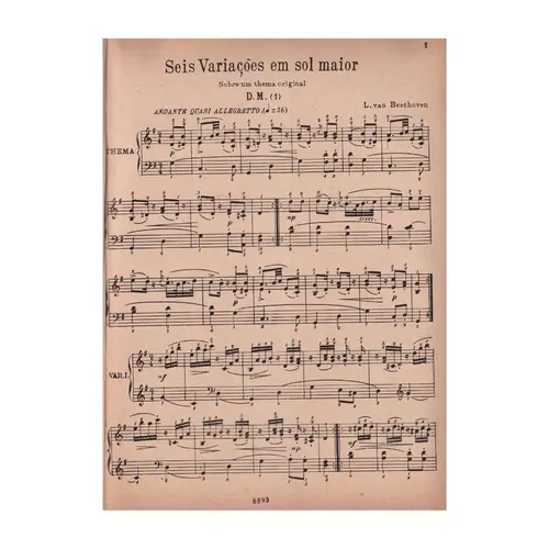Seis Variações Em Sol Maior  (Edição Antiga)
