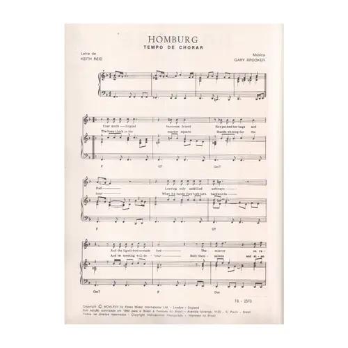Homburg  (Tempo De Chorar