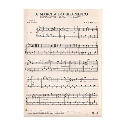 A Marcha do Regimento - op.6  piano