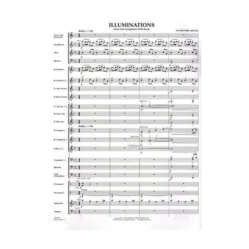 Illuminations Solo Alto Sax With Band (Score+Parts)