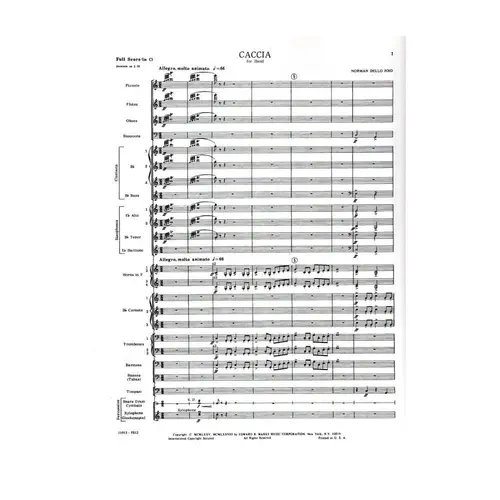 Caccia For Band - Score And Parts