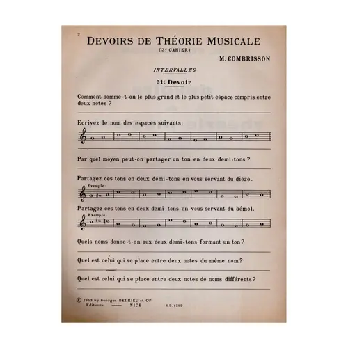 Devoirs de Théorie Musicale - Vol.3