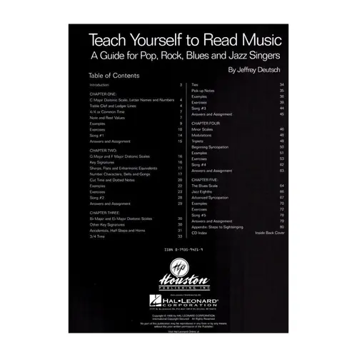 Teach yourself to read music - a guide For Pop, Rock, Blues And Jazz Singers