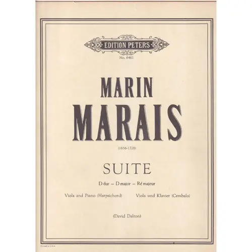 Suite D Dur Fur Viola