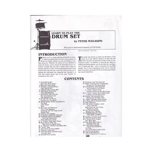 Learn To Play The Drum Set Bk One