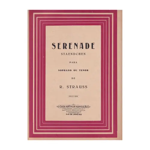 Serenade Para Soprano Ou Tenor  (Edição Antiga)